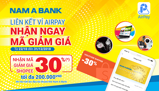 Liên kết ví AirPay, nhận ngay mã giảm giá