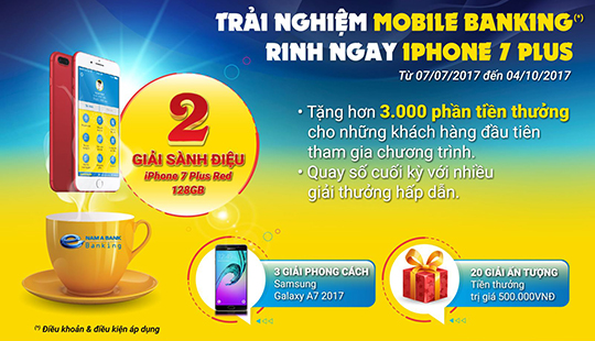 Trải nghiệm Mobile Banking, rinh ngay Iphone 7 Plus