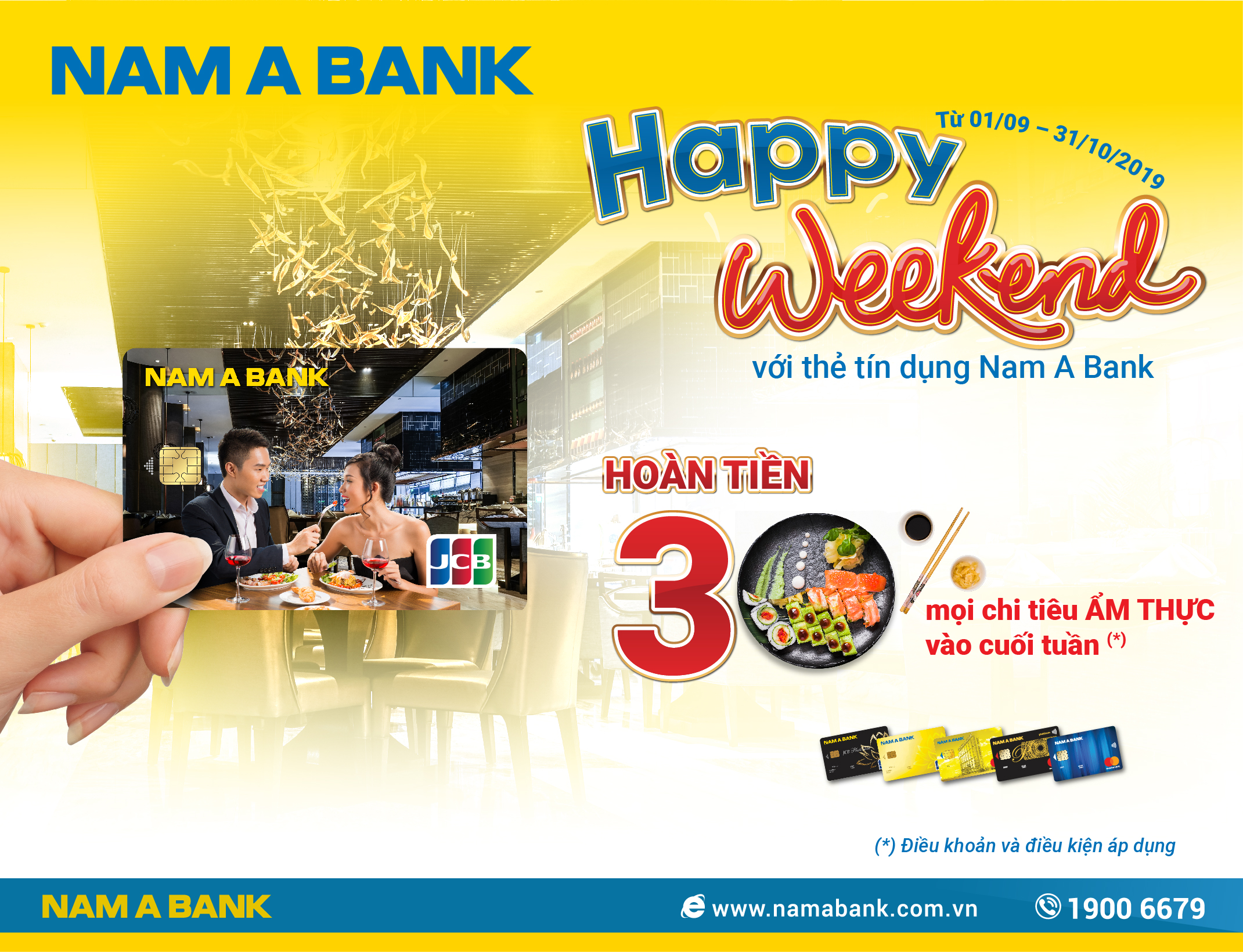 ĂN UỐNG THẢ GA, HOÀN TIỀN CỰC ĐÃ ĐẾN 30% CÙNG THẺ TÍN DỤNG NAM A BANK