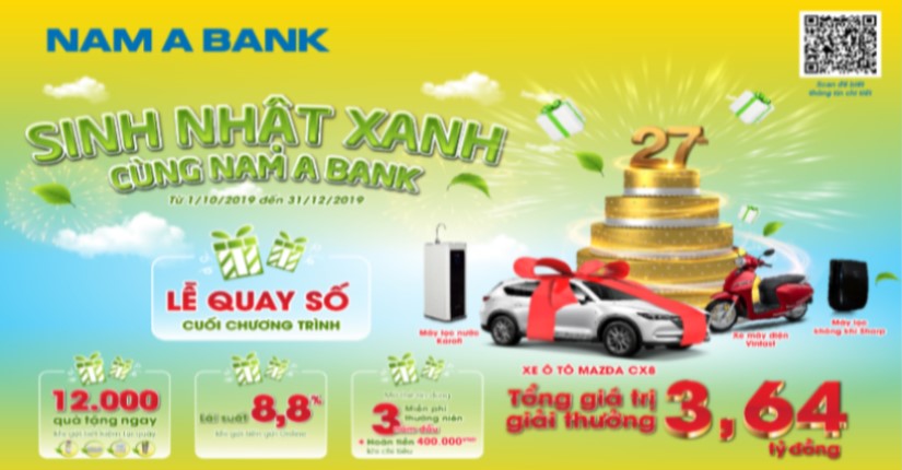 SINH NHẬT XANH CÙNG NAM A BANK