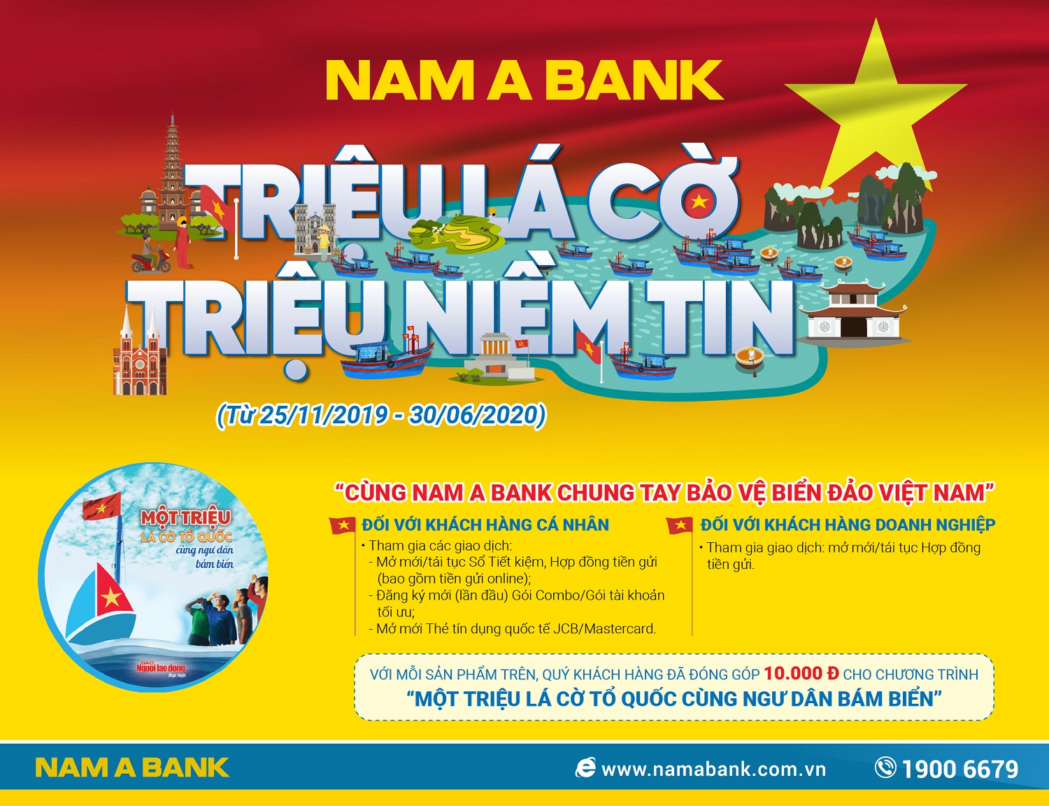 “TRIỆU LÁ CỜ - TRIỆU NIỀM TIN” -   NAM A BANK CHUNG TAY BẢO VỆ BIỂN ĐẢO VIỆT NAM