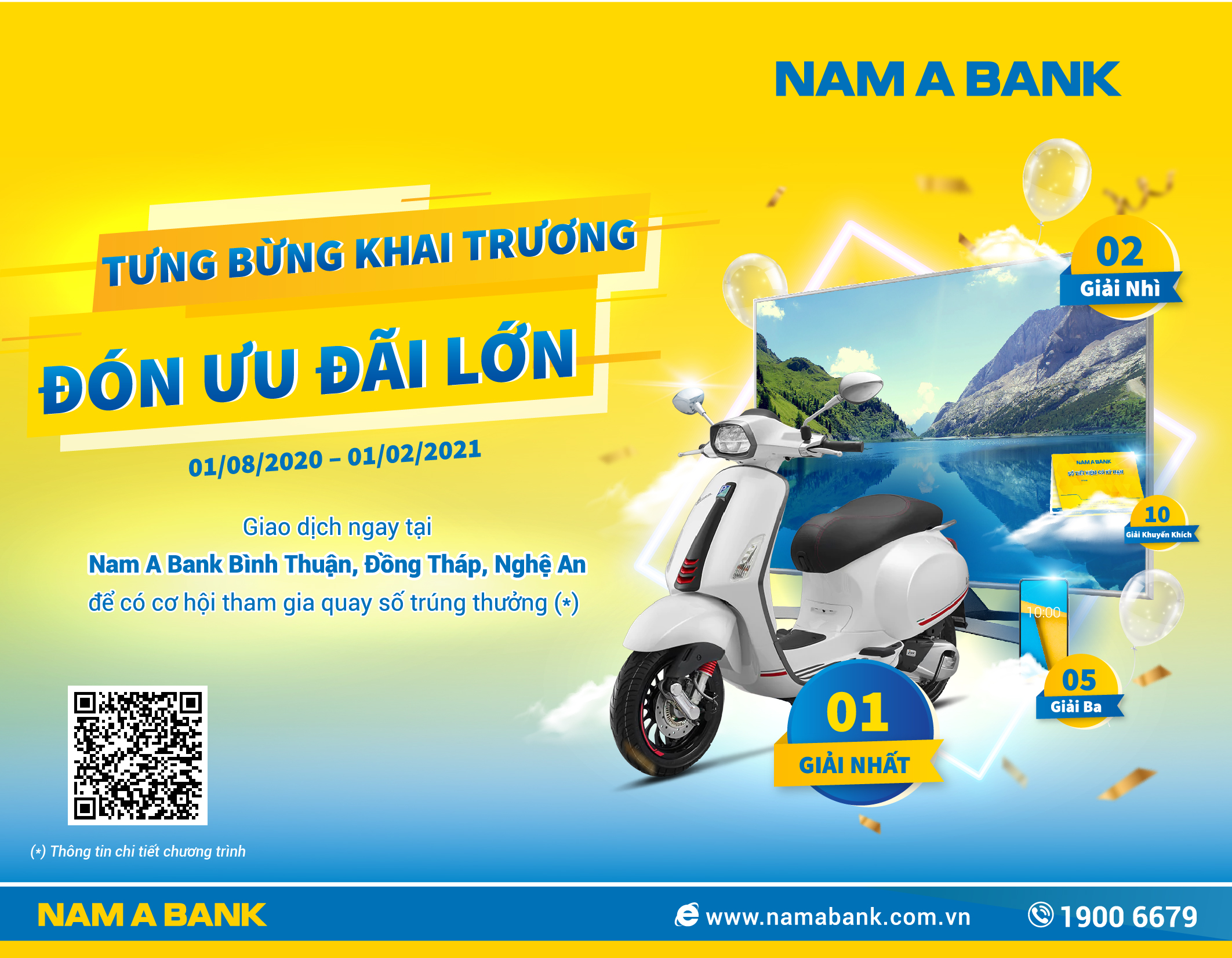 CƠ HỘI TRÚNG THƯỞNG LỚN KHI GIAO DỊCH TẠI NAM A BANK