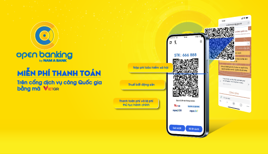 OPEN BANKING - MIỄN PHÍ THANH TOÁN TRỰC TUYẾN TRÊN CỔNG DỊCH VỤ CÔNG QUỐC GIA BẰNG MÃ VIETQR.