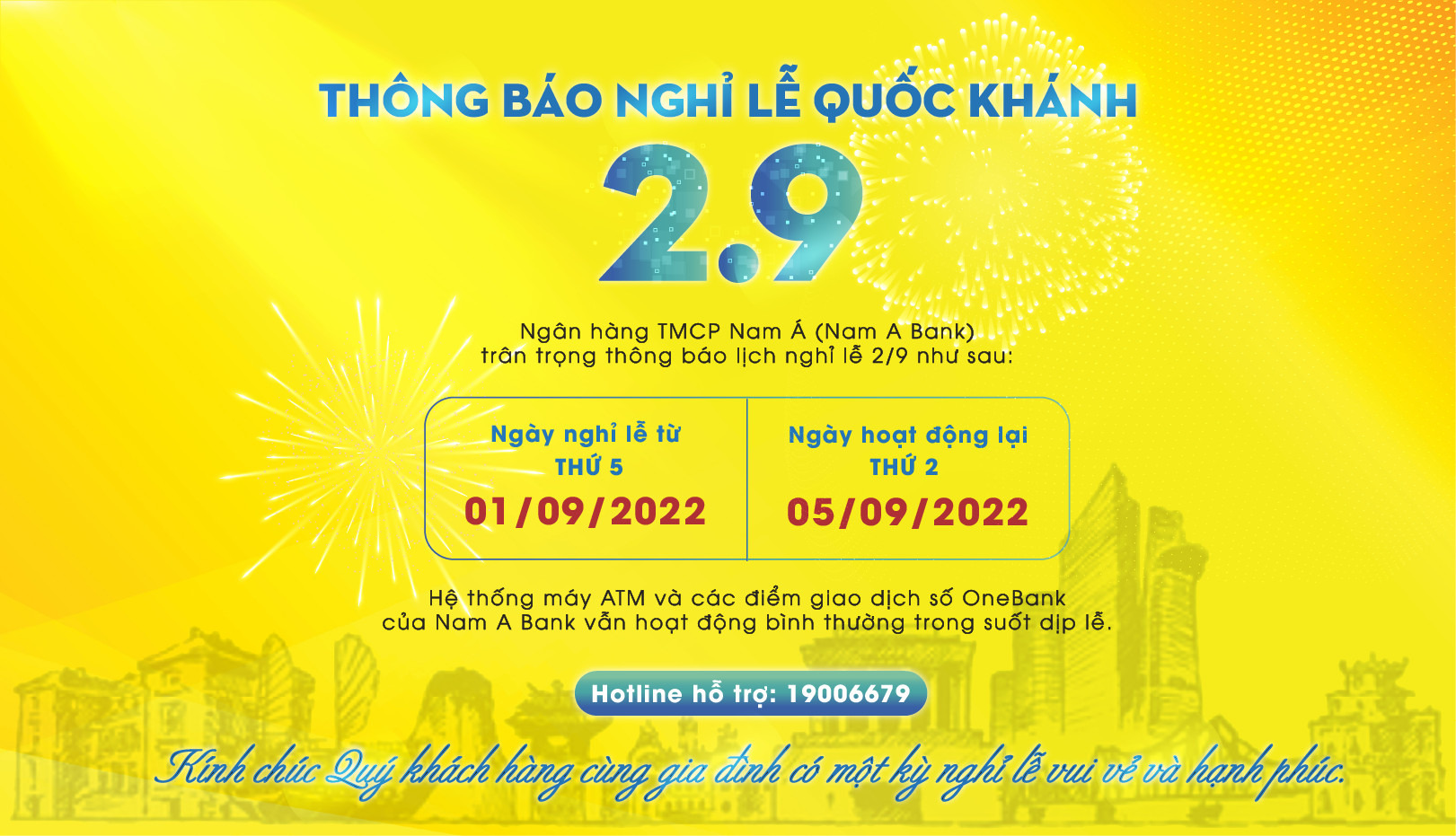 NAM A BANK THÔNG BÁO NGHỈ LỄ QUỐC KHÁNH 2.9