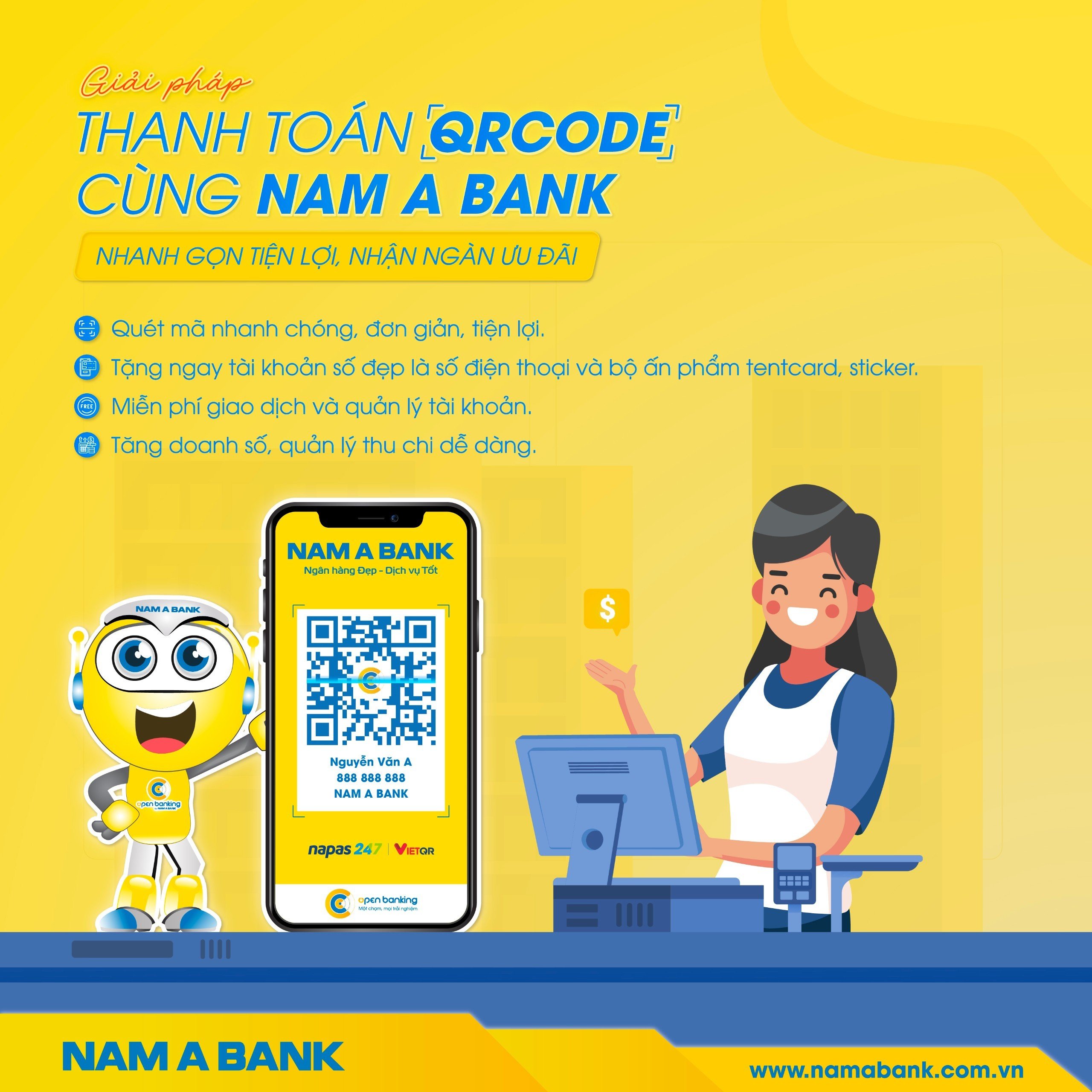 GIẢI PHÁP THANH TOÁN QRCODE CÙNG NAM A BANK