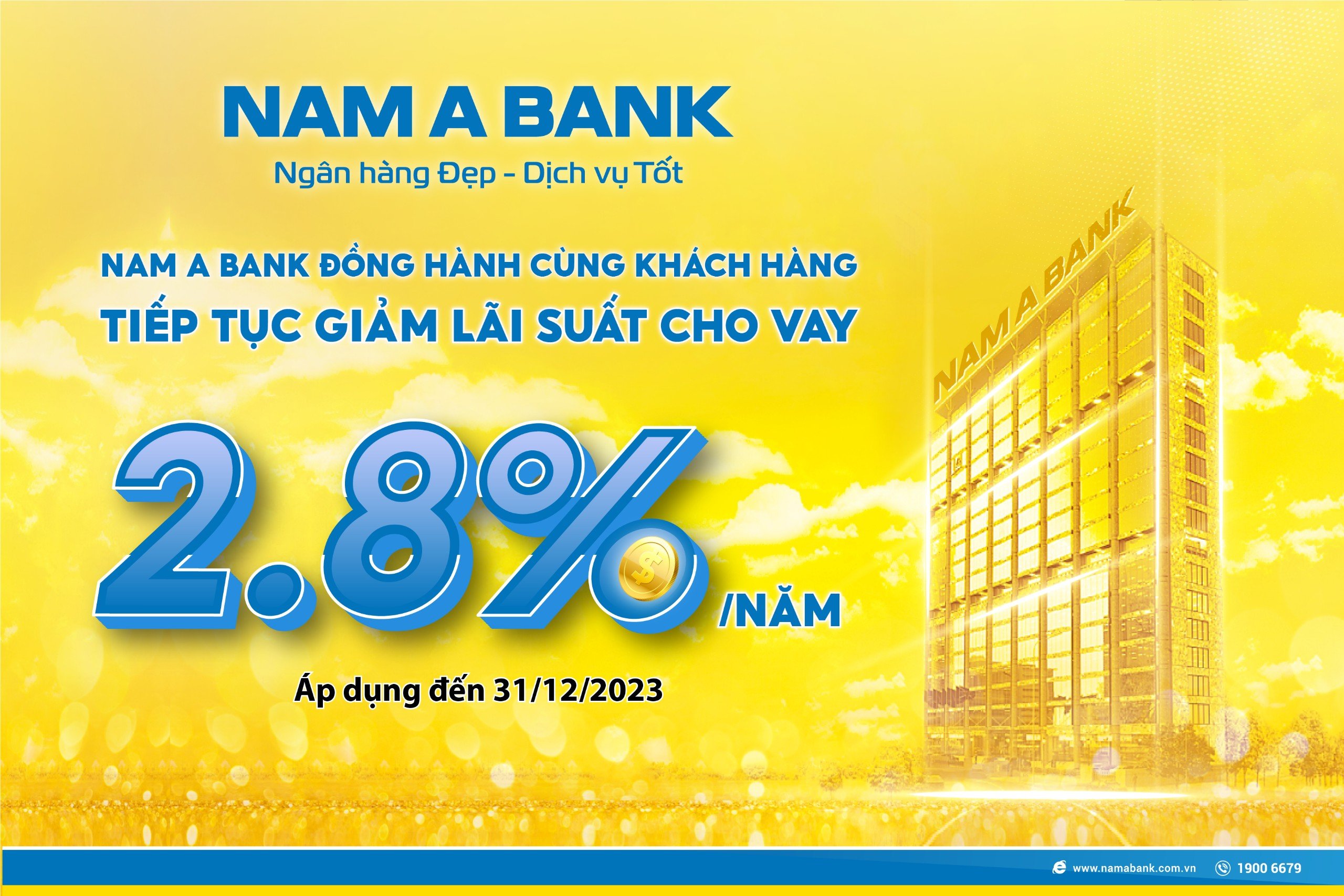 Nam A Bank tiếp tục giảm lãi suất cho vay dành cho KHCN