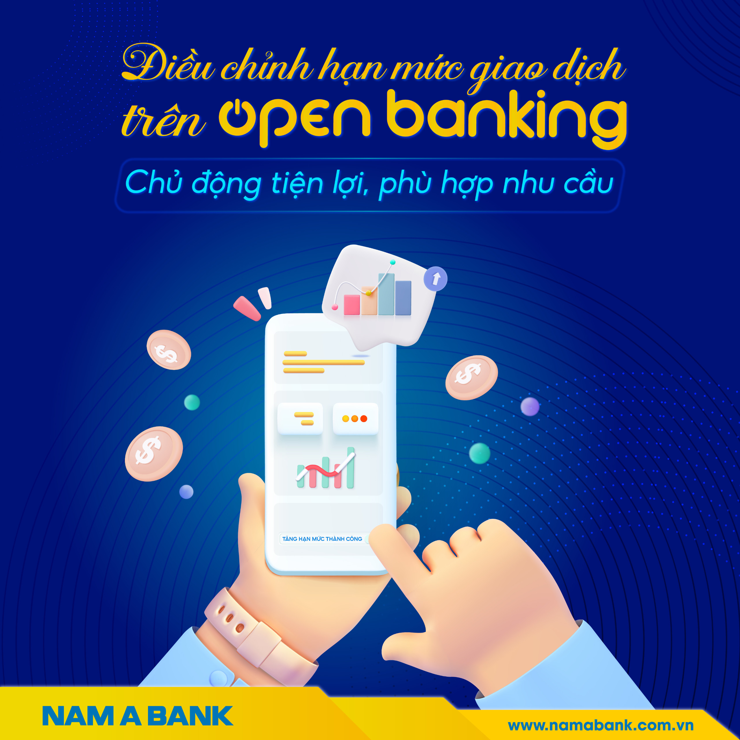 ĐIỀU CHỈNH HẠN MỨC GIAO DỊCH NGÂN HÀNG SỐ TRÊN OPEN BANKING