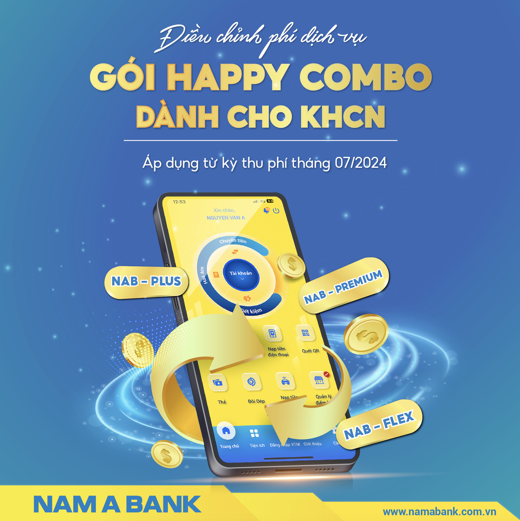 Thông báo điều chỉnh mức phí dịch vụ của gói Happy Combo