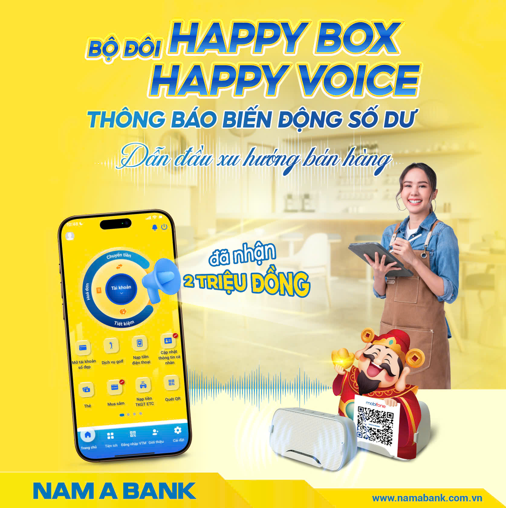 BỘ ĐÔI THÔNG BÁO BIẾN ĐỘNG SỐ DƯ HAPPY VOICE