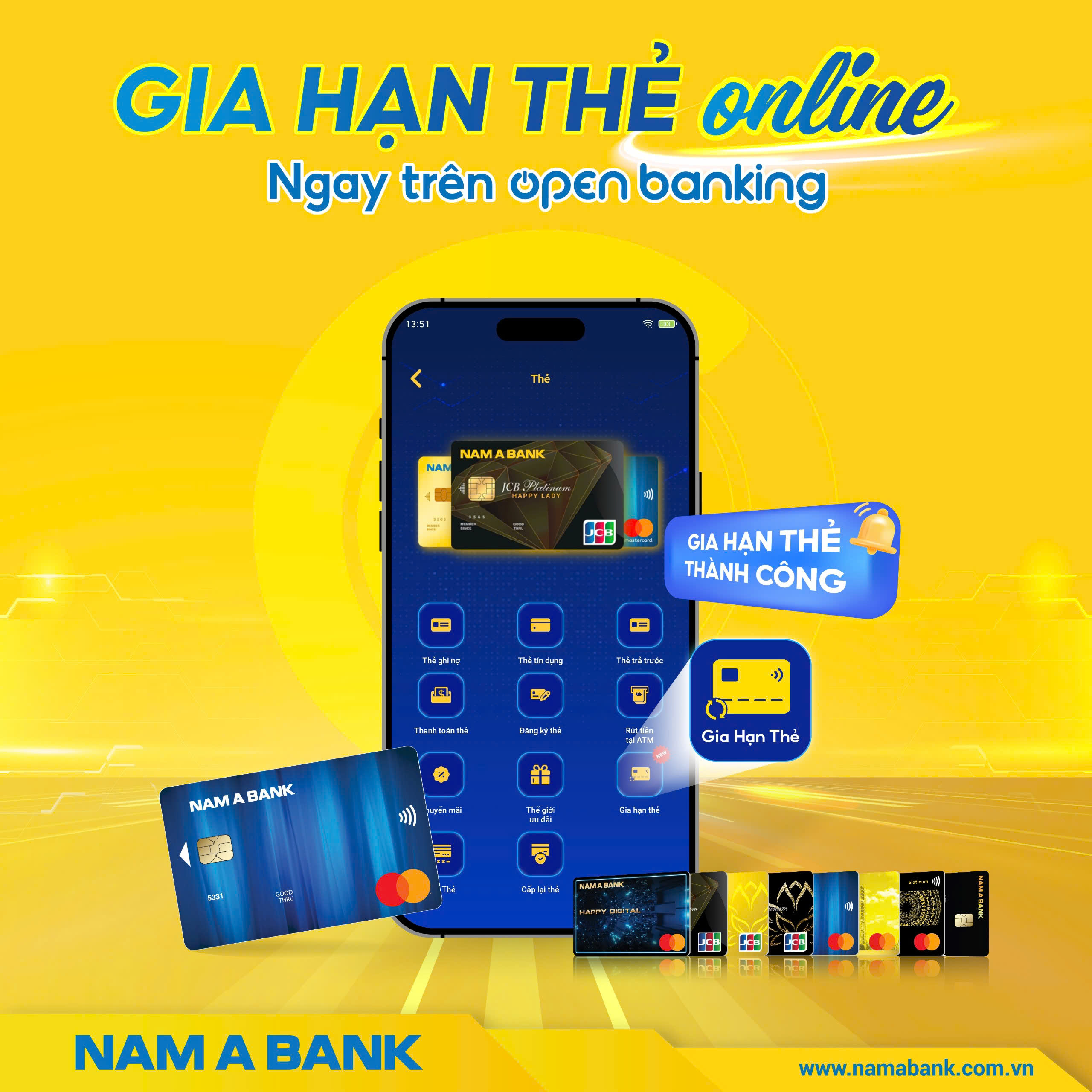 Gia hạn thẻ online trên Open Banking