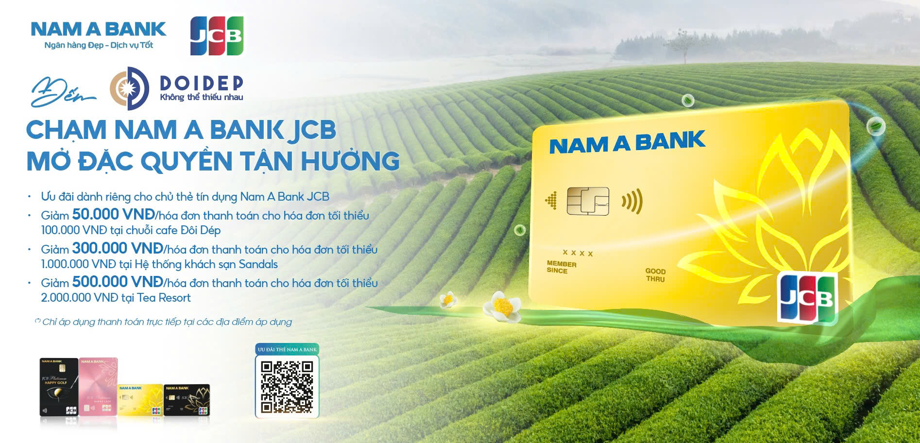 ĐẾN ĐÔI DÉP CHẠM NAM A BANK JCB, MỞ ĐẶC QUYỀN TẬN HƯỞNG